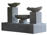 Double Wave Solar Fountain - Charcoal